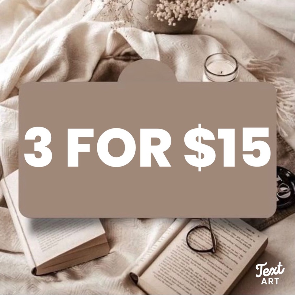 3 for $15 Offer